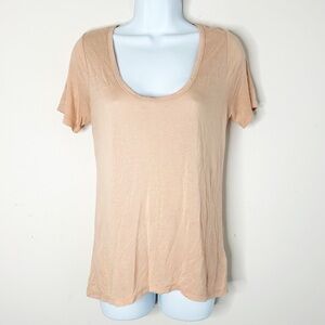 Aritzia Babaton T-shirt Short Sleeve Crew neck Salmon Pink Size Small
